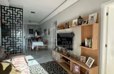 Apartamento mobiliado 3 dormitórios no forte, praia grande.