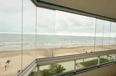 Apartamento mobiliado  vista mar, 3 dormitórios (1 suite), sacada,só na imobiliária em praia grande.