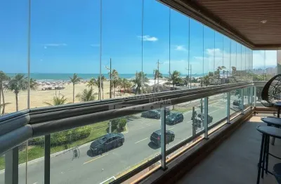 Apartamento frente mar no forte, 3 dormitórios, sacadas, confira na imobiliária em praia grande.