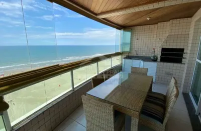 Apartamento FRENTE MAR e MOBILIADO na Aviação, 3 suítes, lazer, confira em Praia Grande.
