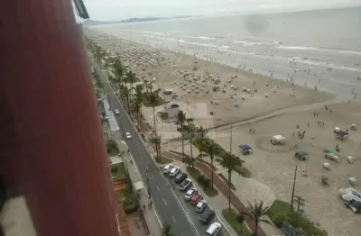 Apartamento frente ao mar no caiçara, 2 dormitórios, sacada, confira em praia grande.