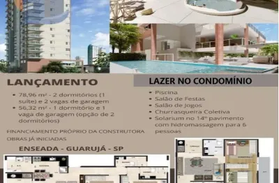 Apartamentos com 1 a 2 quartos, 56,32 a 78,96 m²- praia da enseada - guarujá/sp
