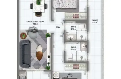 Apartamento com 2 quartos à venda na Rua Nove de Julho, 580, Vila Mirim, Praia Grande