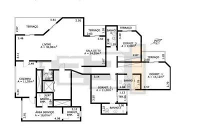 Apartamento com 3 quartos à venda no morumbi, são paulo , 163 m2 por r$ 966.940