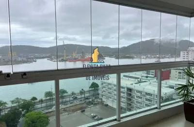 Ponta da praia - venda  - espetacular apto vista mar -  3 dormitorios- 1 suite - varanda gourmet - 2 vagas -  125 au