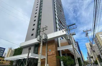 Apartamento c/ vista mar definitiva, andar altíssimo, porteira fechada, com 1 suíte à venda, 27 m² por r$ 679.000 - meireles - fortaleza/ce