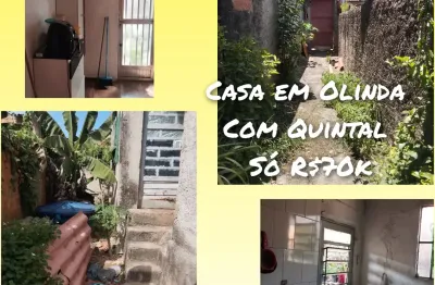 Vende-se casa em Olinda com 3 quartos e Quintal ,precisando de  reforma