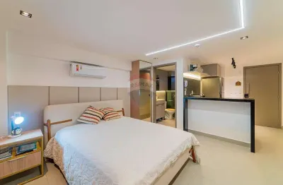 Flat à venda com 41m², pronto para rentabilizar,  com dois ambientes, no cabo branco, joão pessoa/pb.