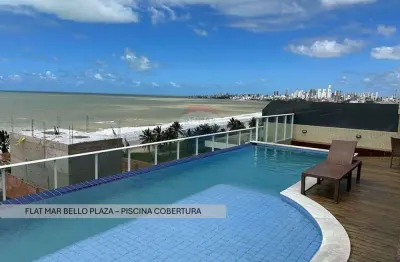 Flat à venda a 60m da praia e vista ampla  no edf. mar bello  - intermares, cabedelo