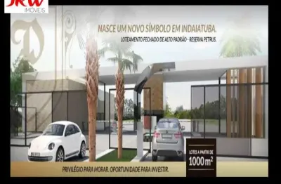 Terreno em condomínio fechado à venda no reserva petrus, indaiatuba  por r$ 1.290.000