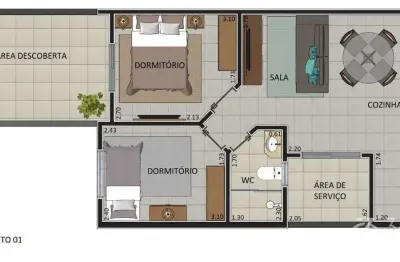 Apartamento sem Condomínio para Venda em Santo André, Vila Linda, 2 dormitórios, 1 banheiro