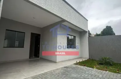 Linda casa nova com 2 dormitórios à venda, bairro estação, araucária, pr por r$500mil.