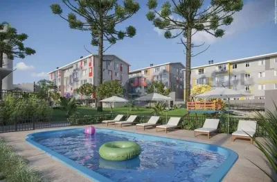 Apartamento com dois quartos e vaga livre e coberta, no santa cândida