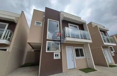 Sobrado novo em condomínio, 3 quartos sendo uma suíte e 2 vagas