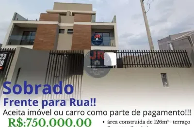 Sobrado alto padrão, 3 quartos sendo uma suíte, 2 vagas e terraço