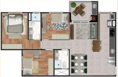 Apartamento para Venda em Santo André, Casa Branca, 3 dormitórios, 1 suíte, 2 banheiros, 1 vaga