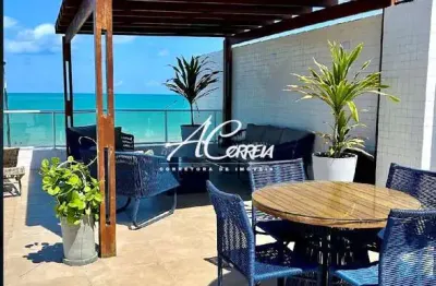 Apartamento com terraço privativo beira-mar do bessa