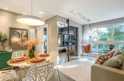 Lindo apartamento mobiliado com 2 dormitórios, sendo 1 suíte, e 1 vaga de garagem no bairro moinhos de vento!