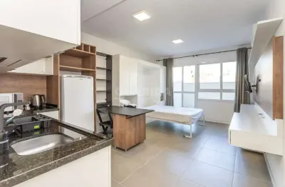 Studio mobiliado, garden, com 1 vaga de garagem no bairro jardim botânico