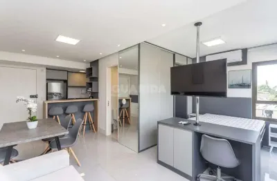 Apartamento estilo loft mobiliado com 1 vaga de garagem no bairro jardim botânico