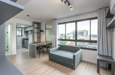 Apartamento estilo loft mobiliado e com 1 vaga de garagem, no bairro partenon