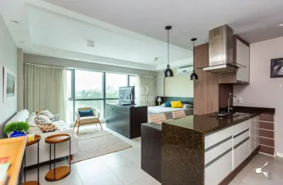 Apartamento mobiliado estilo loft no bairro praia de belas, com vaga coberta!