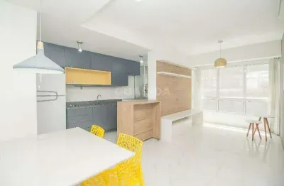 Lindo apartamento semi mobiliado de 1 dormitório e 1 vaga no bairro petrópolis