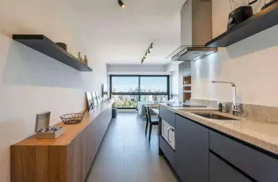 Apartamento loft mobiliado no bairro petrópolis, com 1 vaga de garagem e andar alto!