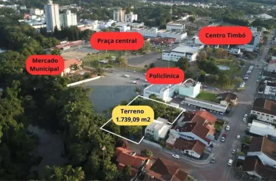 Terreno com aprox. 1.737 m2, excelente potencial construtivo no centro de timbó-