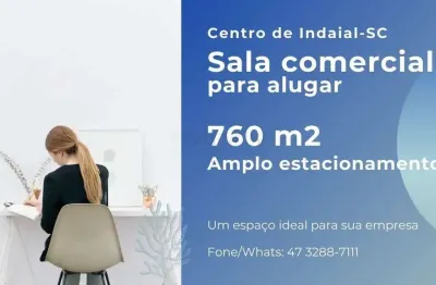 Sala para alugar com aproximadamente 760 m2 e amplo espaço de estacionamento no