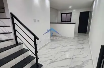 Sobrado de condomínio com 2 quartos, balneário maracanã, praia grande - r$ 329 mil, cod: 5343