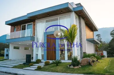 Casa de luxo em condomínio à venda em ratones, florianópolis-sc: 4 quartos, 4 suítes, 6 banheiros, 400m² de área.