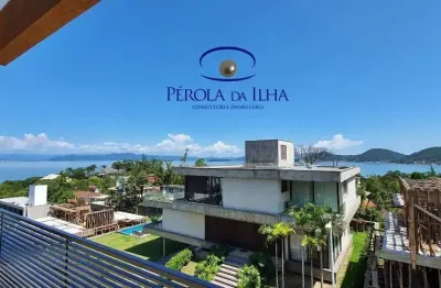 Espetacular casa de luxo em condomínio em cacupé, florianópolis-sc: 5 quartos, 3 suítes, 5 salas, 6 banheiros, 6 vagas, 673 m².