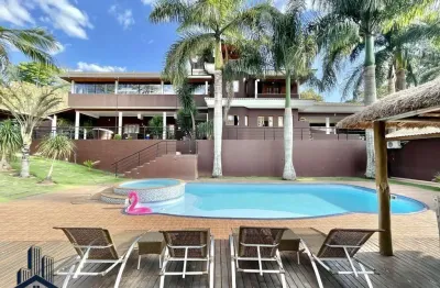 Condomínio aldeia da fazendinha - casa alto padrão para locação na fazendinha - 5 suites, ap. hóspedes, maravilhoso lazer!