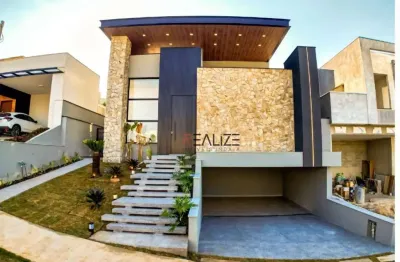 Casa moderna com 3 suítes e escritório a venda, por r$ 3.190.000 - condomínio alto padrão - indaiatuba/sp