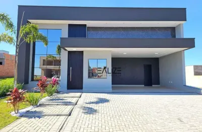 Casa térrea com 3 suítes e escritório à venda, 198 m² por r$ 2.100.000 - condomínio dona maria cândida - indaiatuba/sp