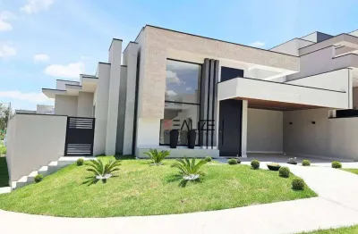 Casa de esquina moderna com 3 suítes à venda – 204 m² por R$ 1.780.000 | Condomínio fechado – Indaiatuba/SP