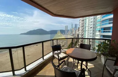 Apartamento frente mar de quatro suítes, mobiliado para locação anual em balneário camboriú