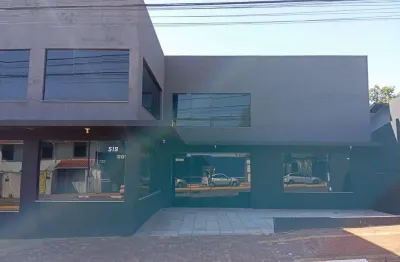 Sala comercial nova com mezanino para locação na vila pioneiro, toledo - pr