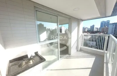 Apartamento novo com 1 suíte e varanda gourmet à venda na aparecida, santos