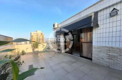 Cobertura duplex com 2 quartos, vista livre no bairro da aparecida em santos