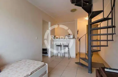 Cobertura à venda, 1 quarto, 1 suíte, 1 vaga, josé menino - santos/sp
