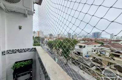 Apartamento com 3 dormitórios de frente com garagem fechada , 1 suite a vena no embaré - santos. s.p.