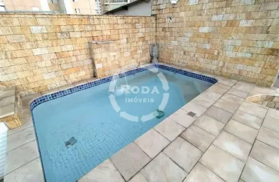 Cobertura duplex com piscina à venda, 3 quartos, 2 suítes, 2 vagas, gonzaga - santos/sp