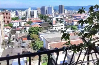 Apartamento de frente com 2 dormitórios com sacada a venda no embaré , santos - s.p.