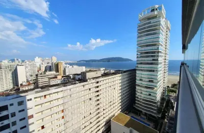 Apartamento com vista mar e lazer completo em santos, localizado no bairro do gonzaga.
