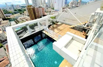 Cobertura triplex em santos – 3 dormitórios, 2 suítes, 2 vagas, piscina e churrasqueira na ponta da praia – 340 m² total