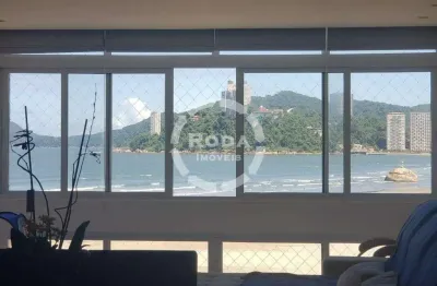 Apartamento frente ao mar pé na areia, santos litoral paulista.