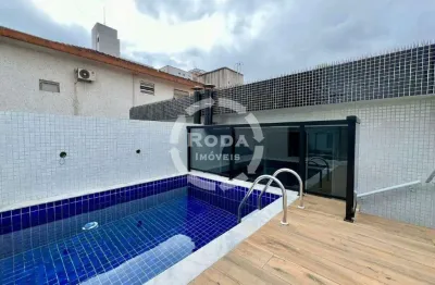 Casa sobreposta alta à venda, 3 quartos, 3 suítes, 2 vagas, embaré - santos/sp
