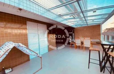 Apartamento garden com 3 dormitórios, suíte e ampla área externa – campo grande, santos